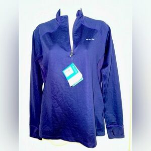 Columbia Womens Omni Heat quarter zip pullover, purple, L, NWT